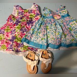 Adorable cute 12 M girls dress with sandals floral print